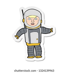 sticker of a cartoon astronaut