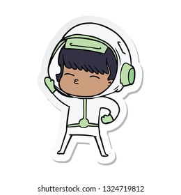 sticker of a cartoon astronaut