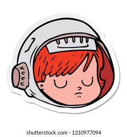 sticker of a cartoon astronaut face