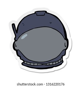 sticker of a cartoon astronaut face