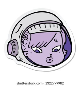 sticker of a cartoon astronaut face
