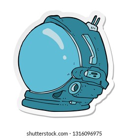 sticker of a cartoon astronaut helmet