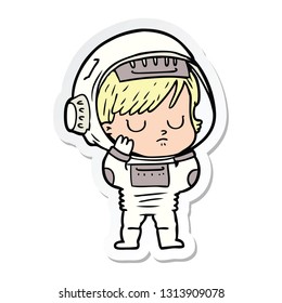 sticker of a cartoon astronaut woman