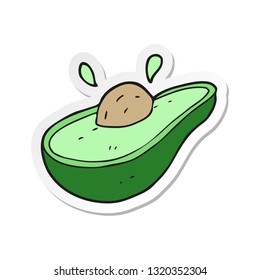pegatina de un aguacate de caricatura