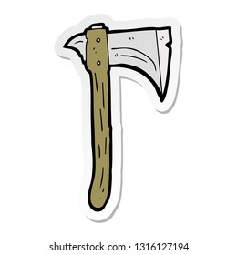 sticker of a cartoon axe