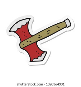 sticker of a cartoon axe