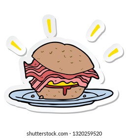 sticker of a cartoon bacon sandwich