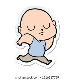 sticker of a cartoon bald man