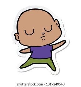 sticker of a cartoon bald man