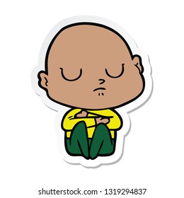 sticker of a cartoon bald man