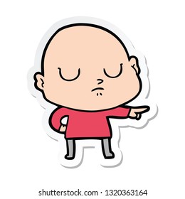 sticker of a cartoon bald man