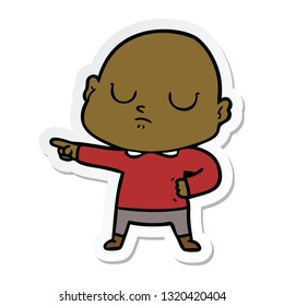 sticker of a cartoon bald man