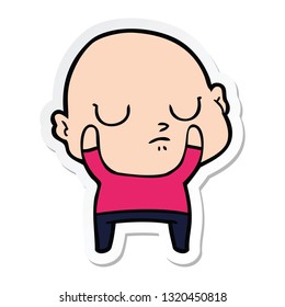sticker of a cartoon bald man