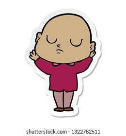 sticker of a cartoon bald man