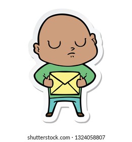 sticker of a cartoon bald man