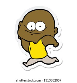 sticker of a cartoon bald man staring