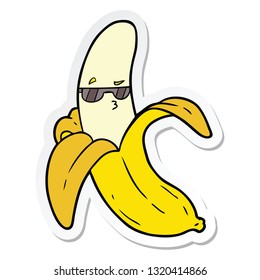 sticker of a cartoon banana