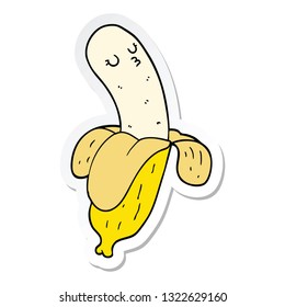 sticker of a cartoon banana