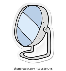 sticker of a cartoon bathroom mirror
