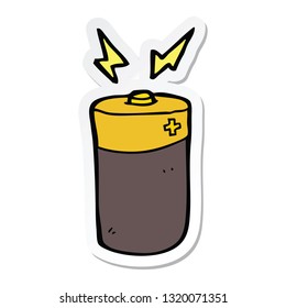 sticker of a cartoon battery