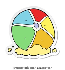 sticker of a cartoon beach ball