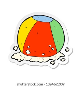 sticker of a cartoon beach ball