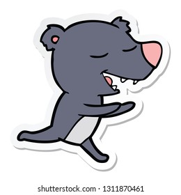 sticker of a cartoon bear