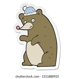 sticker of a cartoon bear