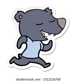 sticker of a cartoon bear