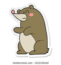 pegatina de un oso de dibujos animados