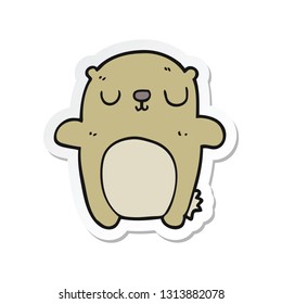 sticker of a cartoon bear