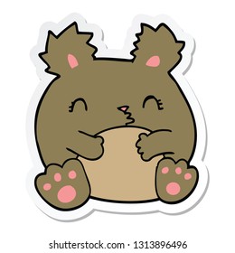 pegatina de un oso de dibujos animados