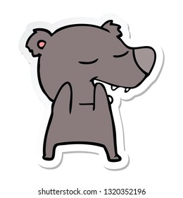 sticker of a cartoon bear