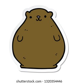 pegatina de un oso de dibujos animados