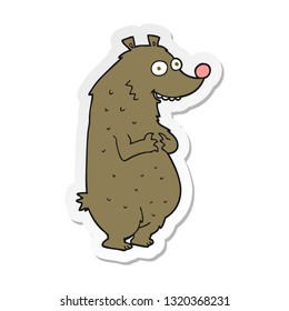 sticker of a cartoon bear