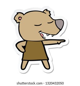 sticker of a cartoon bear