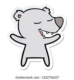 sticker of a cartoon bear