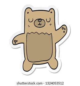 sticker of a cartoon bear