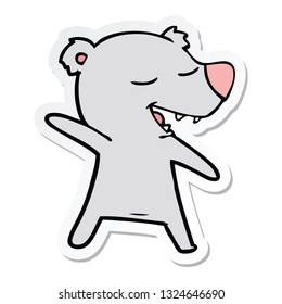 pegatina de un oso de dibujos animados
