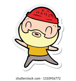 sticker of a cartoon bearded man