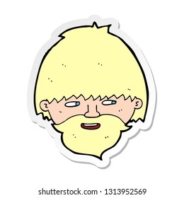 sticker of a cartoon bearded man