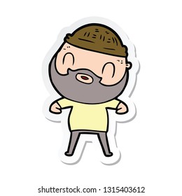 sticker of a cartoon bearded man