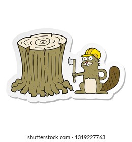 sticker of a cartoon beaver