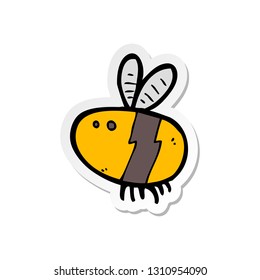 pegatina de una abeja de dibujos animados
