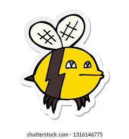 sticker of a cartoon bee