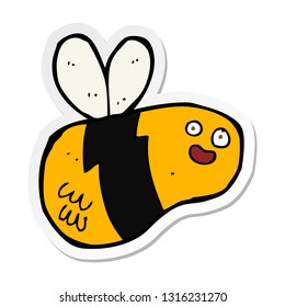 sticker of a cartoon bee