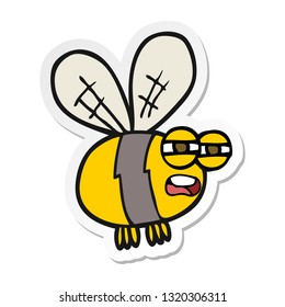 sticker of a cartoon bee