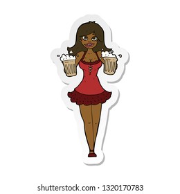 sticker of a cartoon beer festival girl