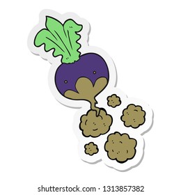 pegatina de una remolacha de dibujos animados