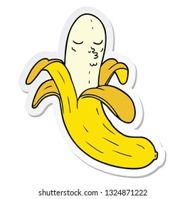 sticker of a cartoon best quality organic banana